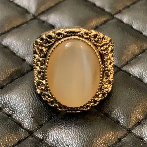 Free People Jewelry - Free People Gypsy Boho Gold Moonstone Crystal Ring